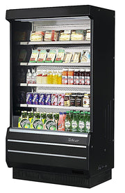 Turbo Air TOM-40B-SP-N 39 1/8" Vertical Open Air Cooler w/ (5) Levels – Black Exterior, 115v - Donut-Equipment.com
