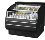 Turbo Air TOM-40LB-SP-N 39 1/8" Black Low Profile Horizontal Open Air Cooler – Refrigerated Curtain Merchandiser w/ (2) Levels, 115v - Donut-Equipment.com