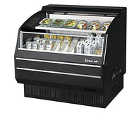 Turbo Air TOM-40LB-SP-N 39 1/8" Black Low Profile Horizontal Open Air Cooler – Refrigerated Curtain Merchandiser w/ (2) Levels, 115v - Donut-Equipment.com
