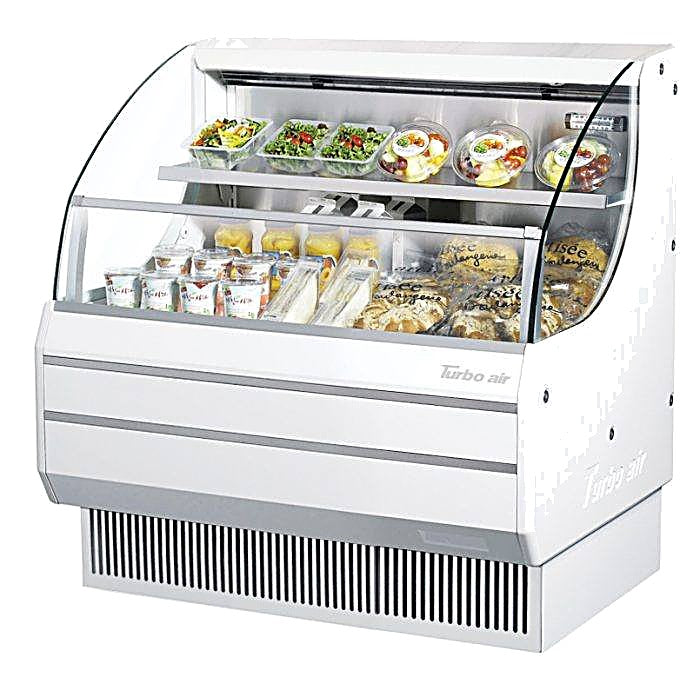 Turbo Air TOM-40LW-N 39" Horizontal Open Air Cooler w/ (2) Levels – Low Profile, White Exterior, 115v - Donut-Equipment.com