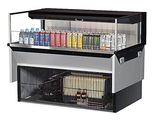 Turbo Air TOM-48L-UF-B-1SI-N 47 7/8" Drop-In Horizontal Open Air Cooler w/ (1) Level – Black Exterior, 115v - Donut-Equipment.com