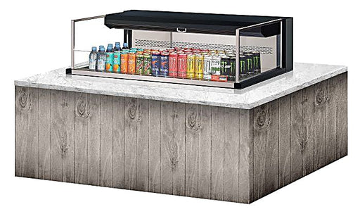 Turbo Air TOM-48L-UF-B-1SI-N 47 7/8" Drop-In Horizontal Open Air Cooler w/ (1) Level – Black Exterior, 115v - Donut-Equipment.com