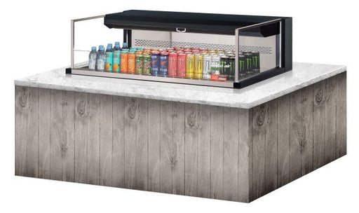 Turbo Air TOM-48L-UF-B-1SI-N 47 7/8" Drop-In Horizontal Open Air Cooler w/ (1) Level – Black Exterior, 115v - Bakery Wholesalers