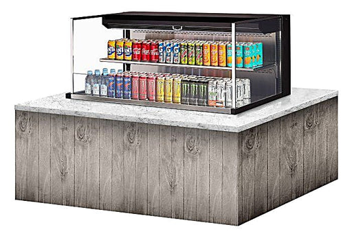Turbo Air TOM-48L-UF-B-2SI-N 47 7/8" Drop-In Horizontal Open Air Cooler w/ (2) Levels – Black Exterior, 115v - Donut-Equipment.com