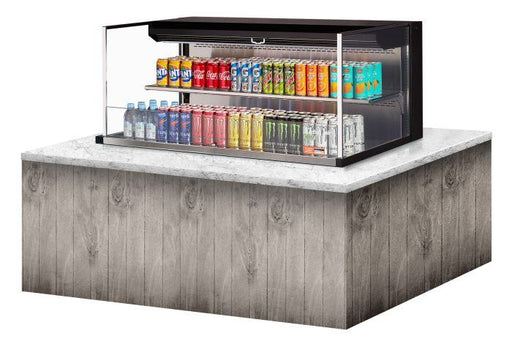 Turbo Air TOM-48L-UF-B-2SI-N 47 7/8" Drop-In Horizontal Open Air Cooler w/ (2) Levels – Black Exterior, 115v - Bakery Wholesalers