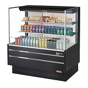 Turbo Air TOM-48L-UF-B-3S-N 46 3/4" Black Low Profile Horizontal Open Air Cooler w/ (3) Levels – Ultra Front Merchandiser, 115v - Donut-Equipment.com