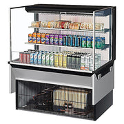 Turbo Air TOM-48L-UF-B-3SI-N 47 7/8" Drop-In Horizontal Open Air Cooler w/ (3) Levels – Black Exterior, 115v - Donut-Equipment.com
