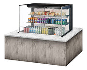 Turbo Air TOM-48L-UF-B-3SI-N 47 7/8" Drop-In Horizontal Open Air Cooler w/ (3) Levels – Black Exterior, 115v - Donut-Equipment.com