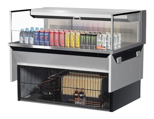 Turbo Air TOM-48L-UF-S-1SI-N 48" Stainless Steel Drop-In Refrigerated Open Display Case Merchandiser – (1) Level, 115v - Bakery Wholesalers