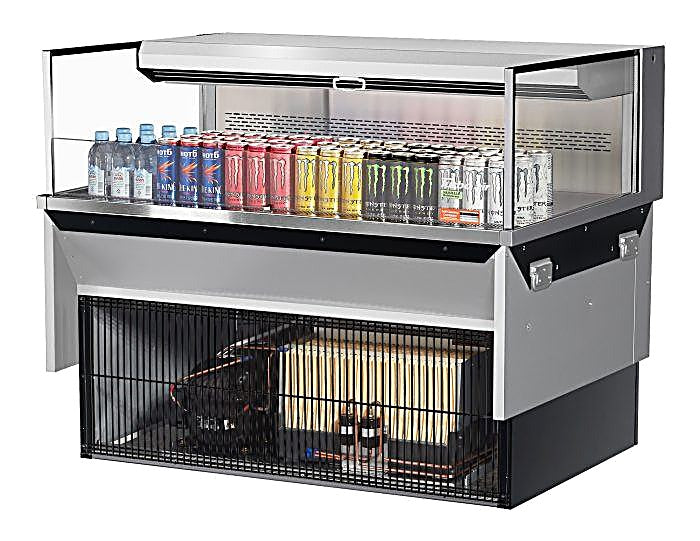 Turbo Air TOM-48L-UF-S-1SI-N 48" Stainless Steel Drop-In Refrigerated Open Display Case Merchandiser – (1) Level, 115v - Donut-Equipment.com