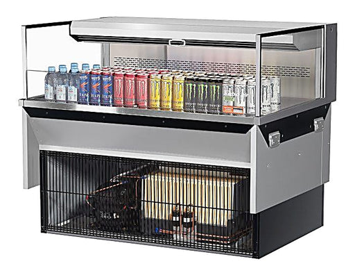 Turbo Air TOM-48L-UF-S-1SI-N 48" Stainless Steel Drop-In Refrigerated Open Display Case Merchandiser – (1) Level, 115v - Donut-Equipment.com