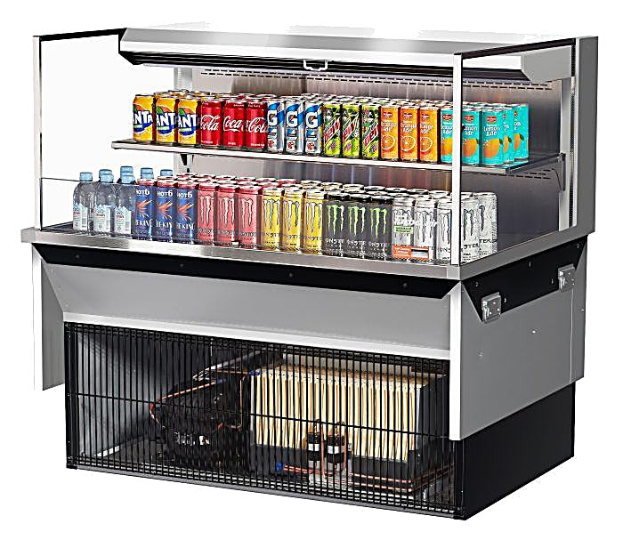 Turbo Air TOM-48L-UF-S-2SI-N 48" Stainless Steel Drop-In Refrigerated Open Display Case Merchandiser w/ (2) Levels, 115v - Donut-Equipment.com