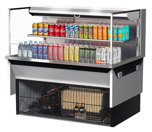 Turbo Air TOM-48L-UF-S-2SI-N 48" Stainless Steel Drop-In Refrigerated Open Display Case Merchandiser w/ (2) Levels, 115v - Bakery Wholesalers