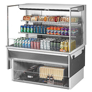 Turbo Air TOM-48L-UF-W-3SI-N 47 7/8" Drop-In Horizontal Open Air Cooler w/ (3) Levels – White Exterior, 115v - Donut-Equipment.com