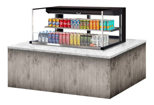 Turbo Air TOM-48L-UFD-B-2SI-N 48" Drop-In Horizontal Open Air Cooler w/ (2) Levels – Black Exterior, 115v - Bakery Wholesalers