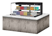 Turbo Air TOM-48L-UFD-B-2SI-N 48" Drop-In Horizontal Open Air Cooler w/ (2) Levels – Black Exterior, 115v - Donut-Equipment.com