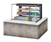 Turbo Air TOM-48L-UFD-B-3SI-N 48" Drop-In Horizontal Open Air Cooler w/ (3) Levels – Black Exterior, 115v - Donut-Equipment.com