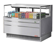 Turbo Air TOM-48L-UFD-S-1S-N 46 3/4" Stainless Steel Low Profile Horizontal Open Air Cooler w/ (1) Level – Ultra Front Deluxe Merchandiser, 115v - Donut-Equipment.com