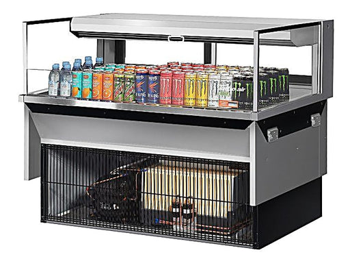 Turbo Air TOM-48L-UFD-S-1SI-N 48" Drop-In Horizontal Open Air Cooler w/ (1) Level – Stainless Steel Exterior, 115v - Donut-Equipment.com