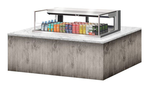 Turbo Air TOM-48L-UFD-S-1SI-N 48" Drop-In Horizontal Open Air Cooler w/ (1) Level – Stainless Steel Exterior, 115v - Bakery Wholesalers