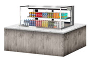 Turbo Air TOM-48L-UFD-S-2SI-N 48" Drop-In Horizontal Open Air Cooler w/ (2) Levels – Stainless Steel Exterior, 115v - Donut-Equipment.com