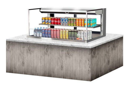 Turbo Air TOM-48L-UFD-S-2SI-N 48" Drop-In Horizontal Open Air Cooler w/ (2) Levels – Stainless Steel Exterior, 115v - Bakery Wholesalers