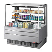 Turbo Air TOM-48L-UFD-S-3S-N 46 3/4" Stainless Steel Low Profile Horizontal Open Air Cooler w/ (3) Levels – Ultra Front Deluxe Merchandiser, 115v - Donut-Equipment.com