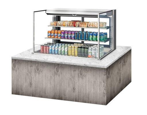 Turbo Air TOM-48L-UFD-S-3SI-N 48" Drop-In Horizontal Open Air Cooler w/ (3) Levels – Stainless Steel Exterior, 115v - Bakery Wholesalers