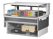 Turbo Air TOM-48L-UFD-W-1SI-N 48" Drop-In Horizontal Open Air Cooler w/ (1) Level – White Exterior, 115v - Donut-Equipment.com