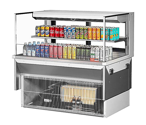 Turbo Air TOM-48L-UFD-W-2SI-N 48" Drop-In Horizontal Open Air Cooler w/ (2) Levels – White Exterior, 115v - Donut-Equipment.com