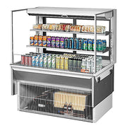 Turbo Air TOM-48L-UFD-W-3SI-N 48" Drop-In Horizontal Open Air Cooler w/ (3) Levels – White Exterior, 115v - Donut-Equipment.com