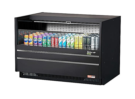 Turbo Air TOM-48UC-B-N 48 1/4" Horizontal Open Air Cooler w/ (1) Level – Black Exterior, 115v - Donut-Equipment.com