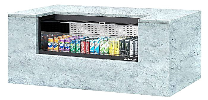 Turbo Air TOM-48UC-B-N 48 1/4" Horizontal Open Air Cooler w/ (1) Level – Black Exterior, 115v - Donut-Equipment.com