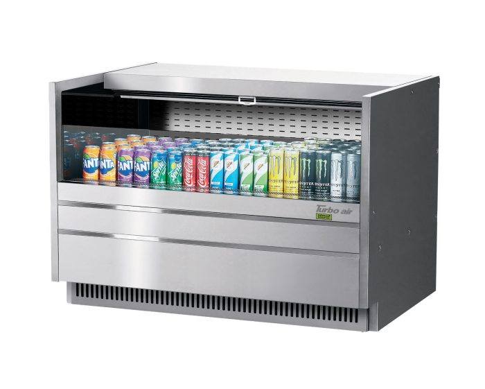 Turbo Air TOM-48UC-S-N 48 1/4" Drop-In Horizontal Open Air Cooler w/ (1) Level – Stainless Steel Exterior, 115v - Bakery Wholesalers