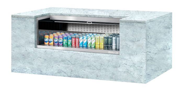 Turbo Air TOM-48UC-S-N 48 1/4" Drop-In Horizontal Open Air Cooler w/ (1) Level – Stainless Steel Exterior, 115v - Donut-Equipment.com