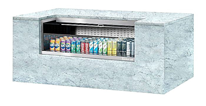 Turbo Air TOM-48UC-S-N 48 1/4" Drop-In Horizontal Open Air Cooler w/ (1) Level – Stainless Steel Exterior, 115v - Donut-Equipment.com