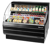 Turbo Air TOM-50LB-N 50" Horizontal Open Air Cooler w/ (2) Levels – Low Profile, Black Exterior, 115v - Donut-Equipment.com