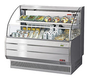 Turbo Air TOM-50LS-N 50" Low Profile Horizontal Open Air Cooler – Stainless Steel Refrigerated Merchandiser w/ (2) Levels, 115v - Donut-Equipment.com