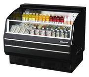 Turbo Air TOM-50SB-SP-N 50 7/8" Black Horizontal Open Air Cooler w/ (3) Levels, Stainless Steel Interior – Slim Line, 115v - Donut-Equipment.com