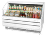 Turbo Air TOM-50SW-N 50 3/4" Slim Line Horizontal Open Air Cooler w/ (3) Levels – White Exterior, 115v - Bakery Wholesalers