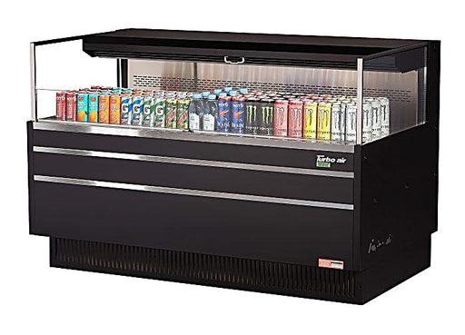 Turbo Air TOM-60L-UF-B-1S-N 58 3/4" Black Low Profile Horizontal Open Air Cooler w/ (1) Level – Ultra Front Merchandiser, 115v - Donut-Equipment.com