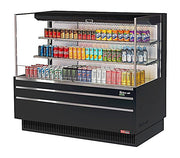 Turbo Air TOM-60L-UF-B-3S-N 58 3/4" Black Low Profile Horizontal Open Air Cooler w/ (3) Levels – Ultra Front Merchandiser, 115v - Donut-Equipment.com