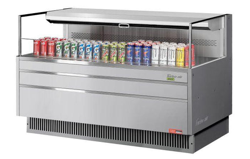 Turbo Air TOM-60L-UF-S-1S-N 58 3/4" Stainless Steel Low Profile Horizontal Open Air Cooler w/ (1) Level – Ultra Front Merchandiser, 115v - Bakery Wholesalers