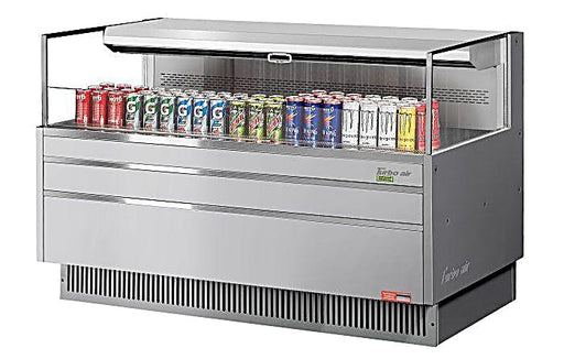 Turbo Air TOM-60L-UF-S-1S-N 58 3/4" Stainless Steel Low Profile Horizontal Open Air Cooler w/ (1) Level – Ultra Front Merchandiser, 115v - Donut-Equipment.com