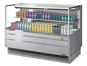Turbo Air TOM-60L-UF-S-2S-N 58 3/4" Stainless Steel Low Profile Horizontal Open Air Cooler w/ (2) Levels – Ultra Front Merchandiser, 115v - Donut-Equipment.com