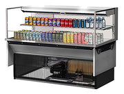 Turbo Air TOM-60L-UF-S-2SI-N 60" Stainless Steel Drop-In Refrigerated Open Display Case Merchandiser w/ (2) Levels, 115v - Donut-Equipment.com