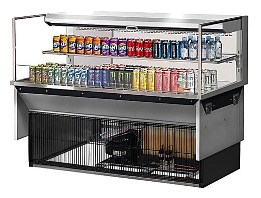 Turbo Air TOM-60L-UF-S-2SI-N 60" Stainless Steel Drop-In Refrigerated Open Display Case Merchandiser w/ (2) Levels, 115v - Donut-Equipment.com