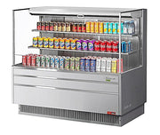Turbo Air TOM-60L-UF-S-3S-N 58 3/4" Stainless Steel Low Profile Horizontal Open Air Cooler w/ (3) Levels – Ultra Front Merchandiser, 115v - Donut-Equipment.com