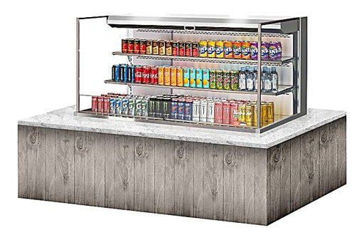 Turbo Air TOM-60L-UF-S-3SI-N 60" Stainless Steel Drop-In Refrigerated Open Display Case Merchandiser w/ (3) Levels, 115v - Donut-Equipment.com