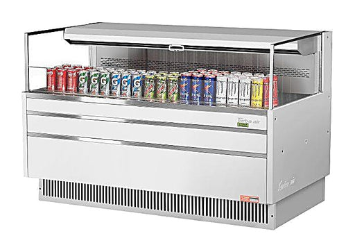 Turbo Air TOM-60L-UF-W-1S-N 58 3/4" White Low Profile Horizontal Open Air Cooler w/ (1) Level – Ultra Front Merchandiser, 115v - Donut-Equipment.com